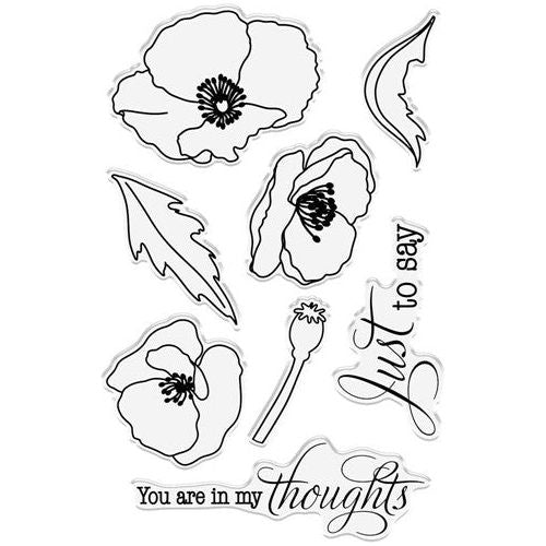 Simon Says Stamp! Crafter's Companion PROUD POPPIES Clear Stamp Set cc-stp-prpo