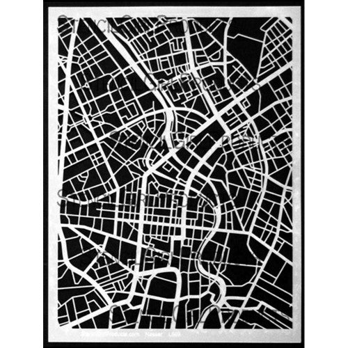 Simon Says Stamp! StencilGirl CITY MAP MASK Stencil Set l899
