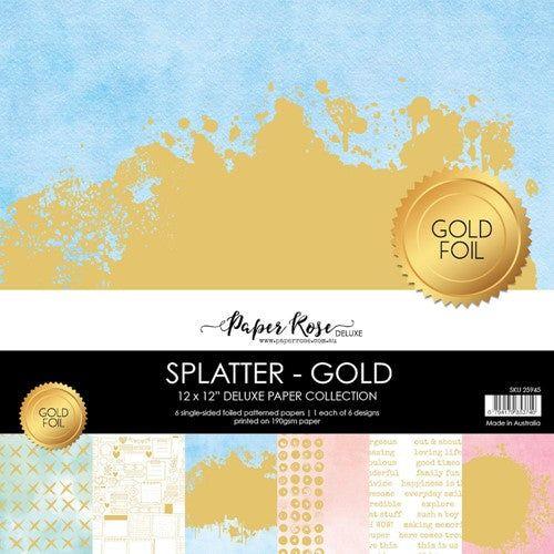 Simon Says Stamp! Paper Rose SPLATTER 12x12 Gold Foil Paper Pack 25945*