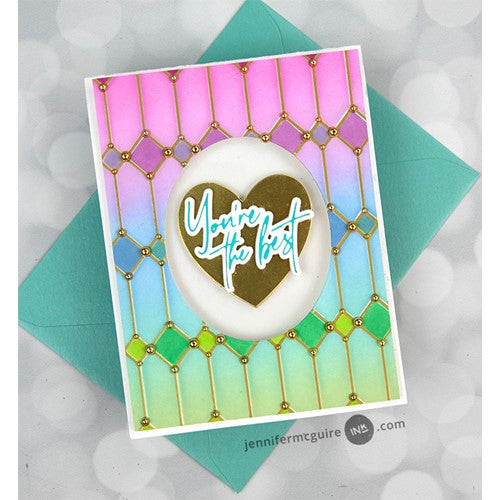 Simon Says Stamp! PinkFresh Studio STAINED GLASS LAYERING Stencil Set 152322 | color-code:ALT08