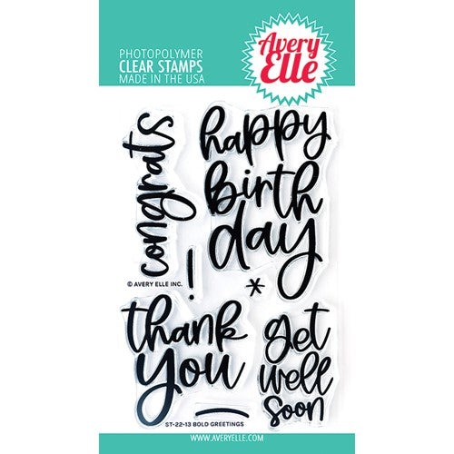 Simon Says Stamp! Avery Elle Clear Stamps BOLD GREETINGS ST-22-13