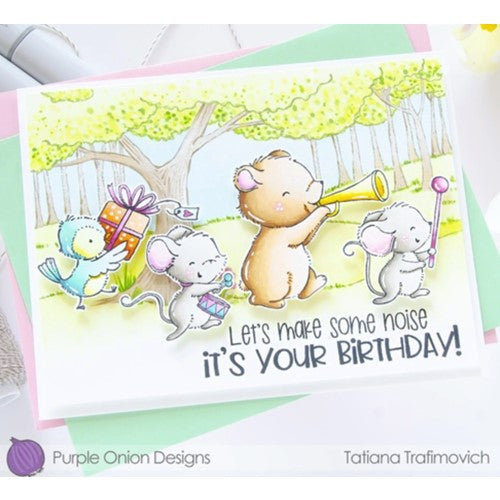 Simon Says Stamp! Purple Onion Designs WOODLAND BACKGROUND Cling Stamp pod1256