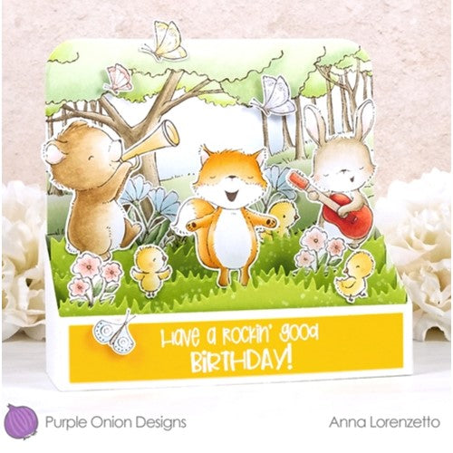 Simon Says Stamp! Purple Onion Designs WOODLAND BACKGROUND Cling Stamp pod1256