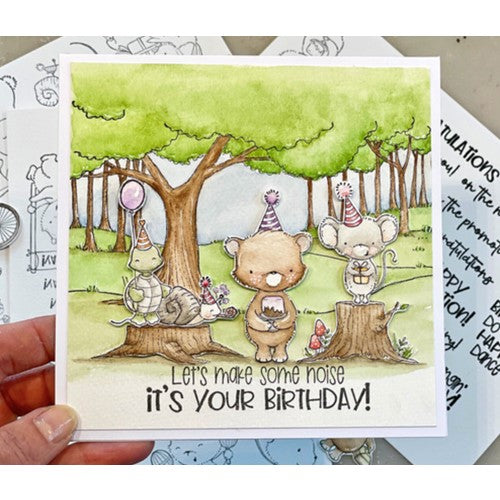 Simon Says Stamp! Purple Onion Designs WOODLAND BACKGROUND Cling Stamp pod1256