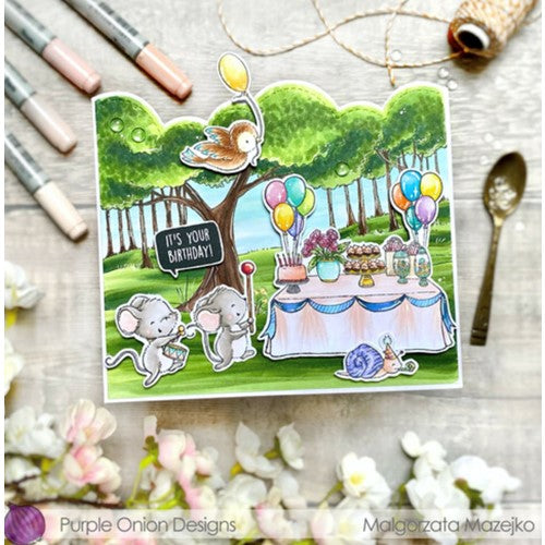 Simon Says Stamp! Purple Onion Designs WOODLAND BACKGROUND Cling Stamp pod1256
