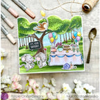 Simon Says Stamp! Purple Onion Designs WOODLAND BACKGROUND Cling Stamp pod1256