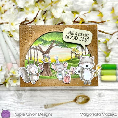 Simon Says Stamp! Purple Onion Designs WOODLAND BACKGROUND Cling Stamp pod1256