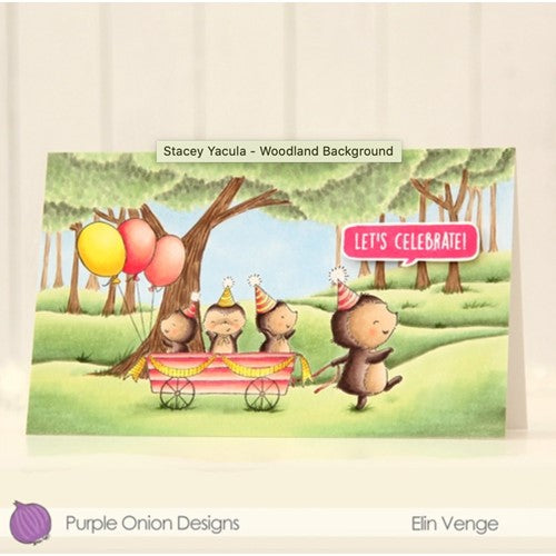 Simon Says Stamp! Purple Onion Designs WOODLAND BACKGROUND Cling Stamp pod1256