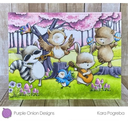 Simon Says Stamp! Purple Onion Designs WOODLAND BACKGROUND Cling Stamp pod1256