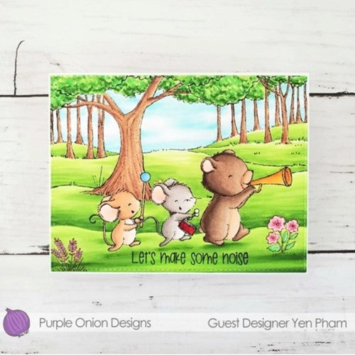 Simon Says Stamp! Purple Onion Designs WOODLAND BACKGROUND Cling Stamp pod1256
