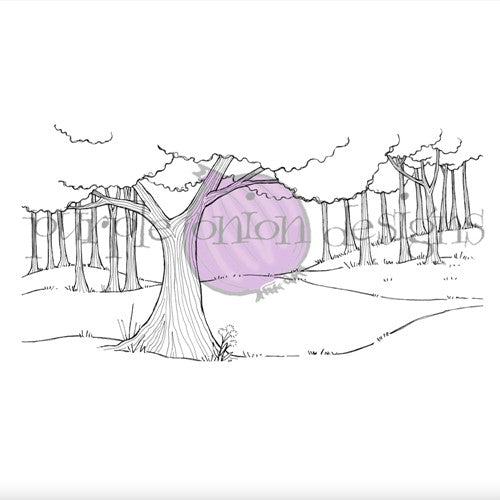 Simon Says Stamp! Purple Onion Designs WOODLAND BACKGROUND Cling Stamp pod1256