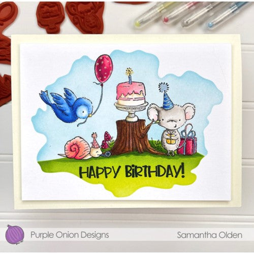 Simon Says Stamp! Purple Onion Designs WOODLAND FLOOR Cling Stamp pod1258