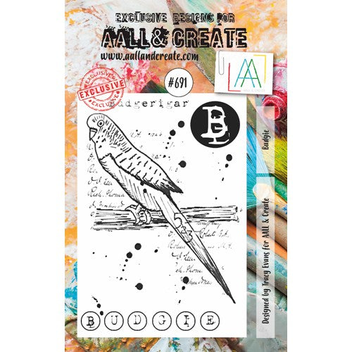 Simon Says Stamp! AALL & Create BUDGIE A7 Clear Stamps aall691*