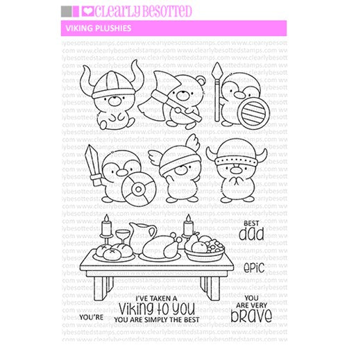 Simon Says Stamp! Clearly Besotted VIKING PLUSHIES Clear Stamps