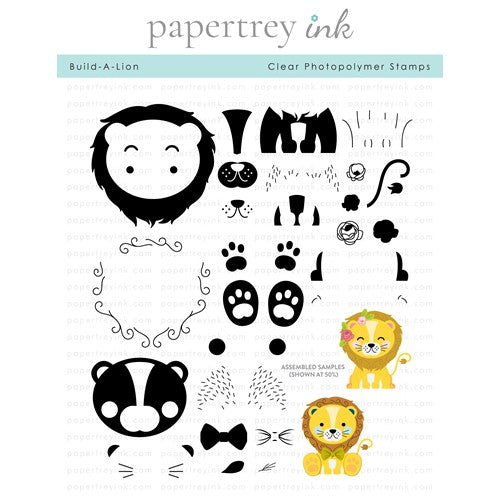 Simon Says Stamp! Papertrey Ink BUILD A LION Clear Stamps 1398