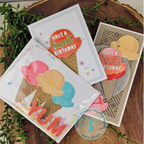 Simon Says Stamp! Trinity Stamps LITTLE LAYERED ICE CREAM CONE 6 x 6 Stencil tss-052*