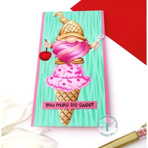 Simon Says Stamp! Trinity Stamps LITTLE LAYERED ICE CREAM CONE 6 x 6 Stencil tss-052*