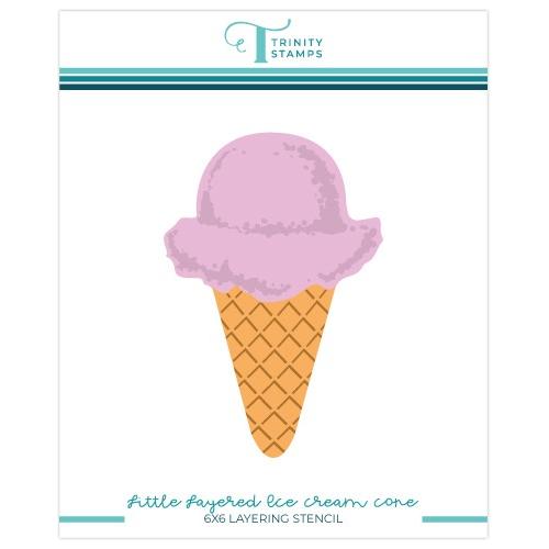 Simon Says Stamp! Trinity Stamps LITTLE LAYERED ICE CREAM CONE 6 x 6 Stencil tss-052*