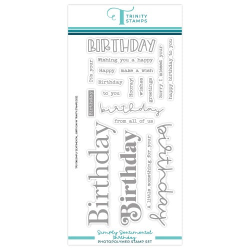 Simon Says Stamp! Trinity Stamps SIMPLY SENTIMENTAL BIRTHDAY Clear Stamp Set tps-198