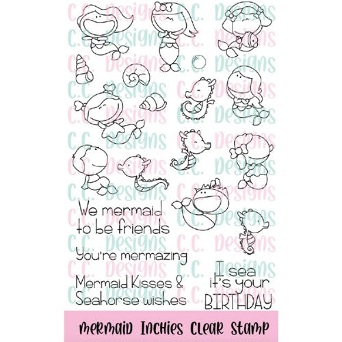Simon Says Stamp! C.C. Designs MERMAID INCHIES Clear Stamp Set ccd0302