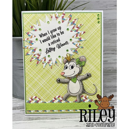Simon Says Stamp! Riley And Company Funny Bones RETIRED LOTTERY WINNER Cling Stamp RWD-1027
