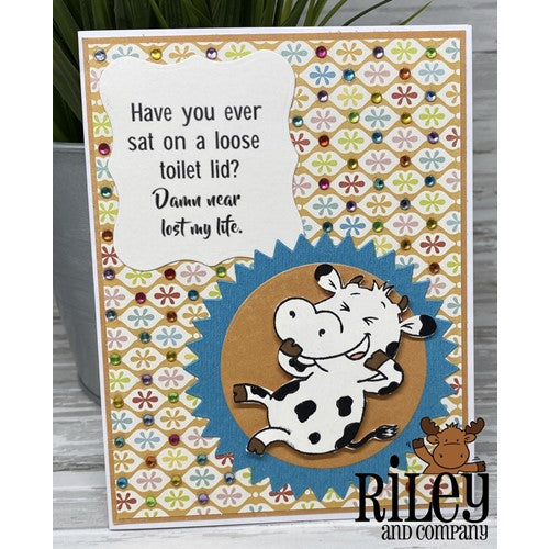 Simon Says Stamp! Riley And Company Funny Bones LOOSE TOILET LIDS Cling Stamp RWD-1042