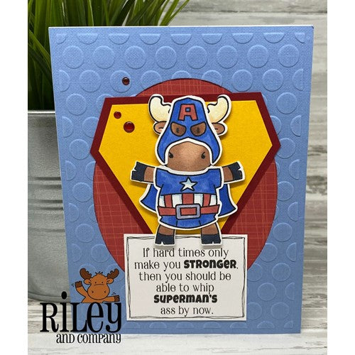 Simon Says Stamp! Riley And Company Funny Bones HARD TIMES MAKE YOU STRONGER Cling Stamp RWD-1043