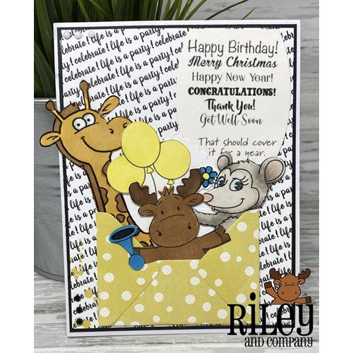 Simon Says Stamp! Riley And Company Funny Bones COVER IT FOR A YEAR Cling Stamp RWD-1034