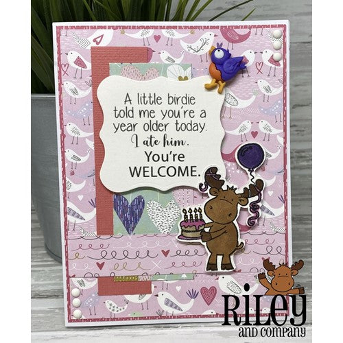 Simon Says Stamp! Riley And Company Funny Bones A LITTLE BIRDIE TOLD ME Cling Stamp RWD-1036