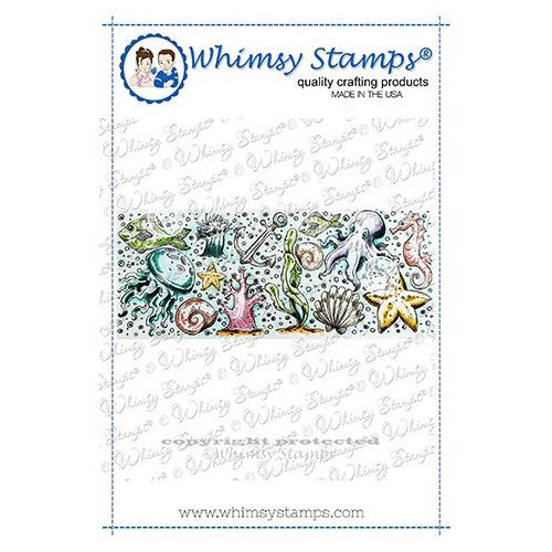 Simon Says Stamp! Whimsy Stamps OCEAN FEST BACKGROUND Cling Stamp DDB0076