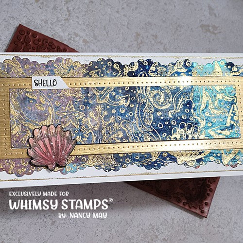 Simon Says Stamp! Whimsy Stamps OCEAN FEST BACKGROUND Cling Stamp DDB0076