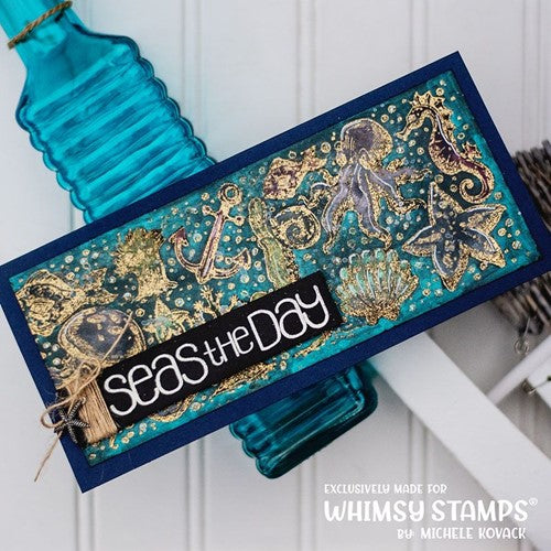 Simon Says Stamp! Whimsy Stamps OCEAN FEST BACKGROUND Cling Stamp DDB0076