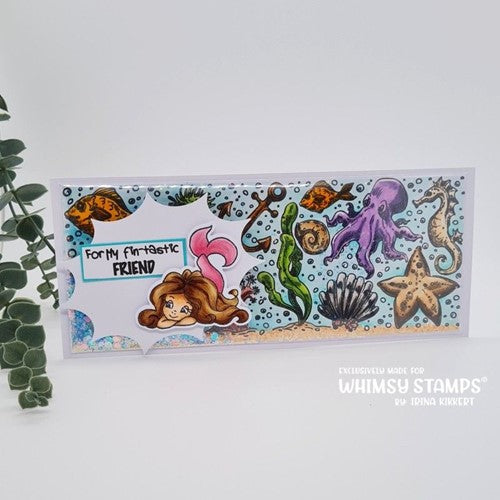 Simon Says Stamp! Whimsy Stamps OCEAN FEST BACKGROUND Cling Stamp DDB0076