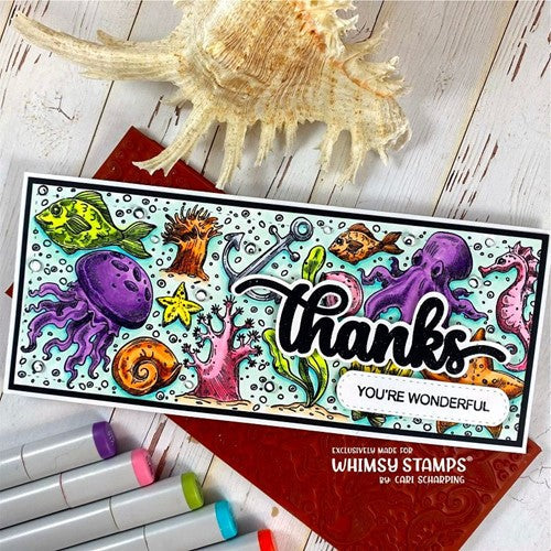 Simon Says Stamp! Whimsy Stamps OCEAN FEST BACKGROUND Cling Stamp DDB0076