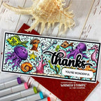 Simon Says Stamp! Whimsy Stamps OCEAN FEST BACKGROUND Cling Stamp DDB0076