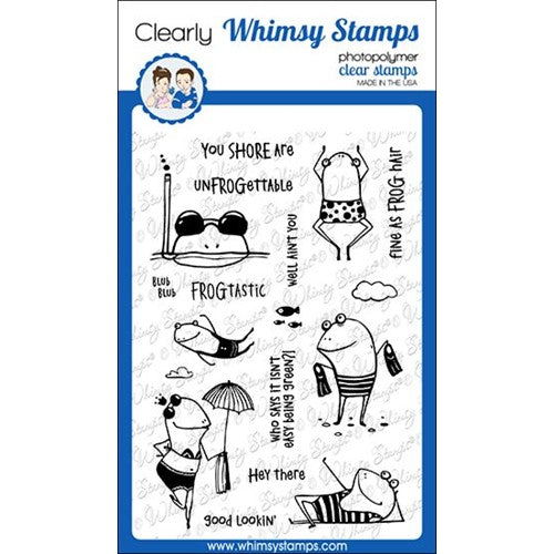 Simon Says Stamp! Whimsy Stamps BEACH FROGS Clear Stamps CWSD415