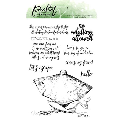 Simon Says Stamp! Picket Fence Studios DONE ADULTING FOR THE DAY Clear Stamps oc123