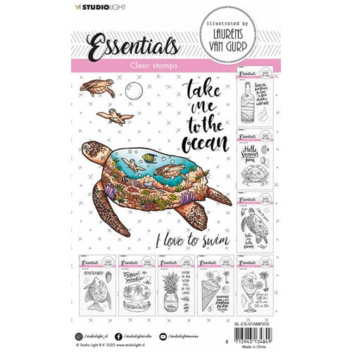 Simon Says Stamp! Studio Light SWIMMING TURTLE Essentials Clear Stamps blesstamp255