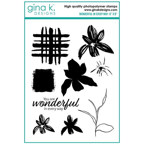 Simon Says Stamp! Gina K Designs WONDERFUL IN EVERY WAY Clear Stamps lh28