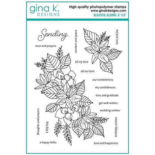 Simon Says Stamp! Gina K Designs BEAUTIFUL BLOOMS Clear Stamps as17