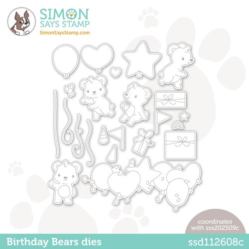 Simon Says Stamp! Simon Says Stamp BIRTHDAY BEARS Wafer Dies sssd112608c