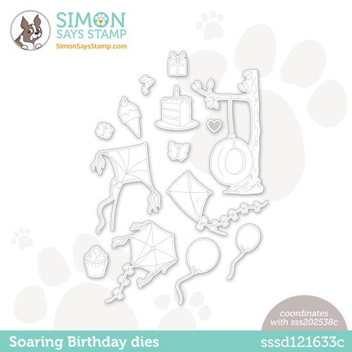 Simon Says Stamp! Simon Says Stamp SOARING BIRTHDAY Wafer Dies sssd121633c *