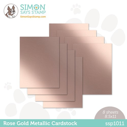 Simon Says Stamp Cardstock 8 Sheets ROSE GOLD METALLIC ssp1011