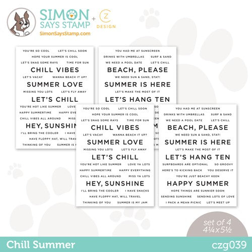 Simon Says Stamp! CZ Design Sentiment Strips CHILL SUMMER czg039