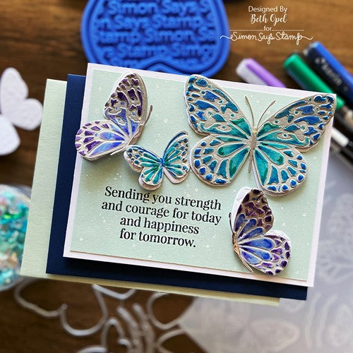 Simon Says Stamp! Simon Says Stamp Embossing Folder And Dies GRACEFUL BUTTERFLY SET sfd268