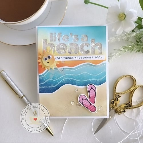 Simon Says Stamp! CZ Design Stamps and Dies BEACHY KEEN set533bk Let's Chill | color-code:ALT3