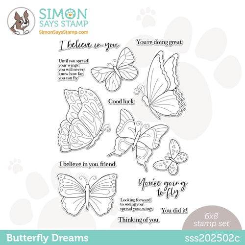Simon Says Stamp! Simon Says Clear Stamps BUTTERFLY DREAMS sss202502c