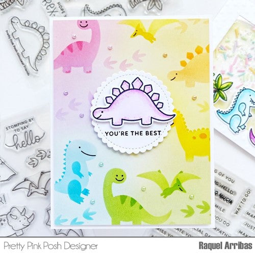 Simon Says Stamp! Pretty Pink Posh LAYERED DINOSAURS Stencils