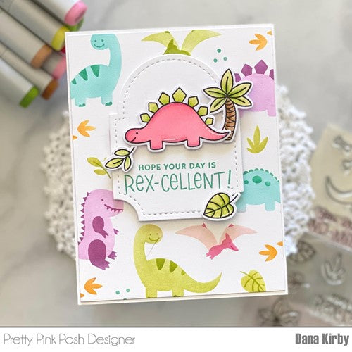 Simon Says Stamp! Pretty Pink Posh LAYERED DINOSAURS Stencils