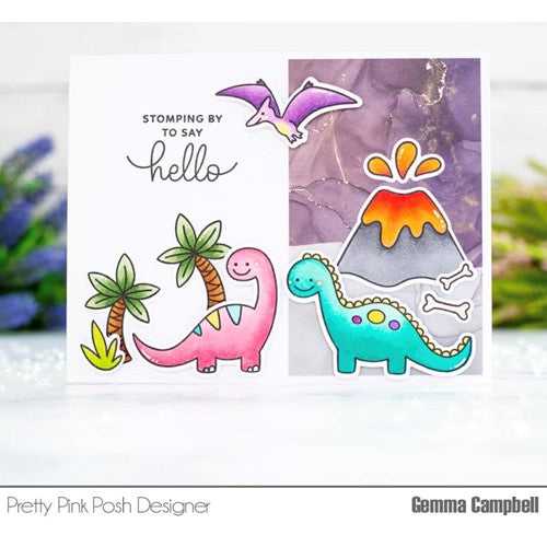 Simon Says Stamp! Pretty Pink Posh DINOSAUR ADDITIONS Clear Stamps